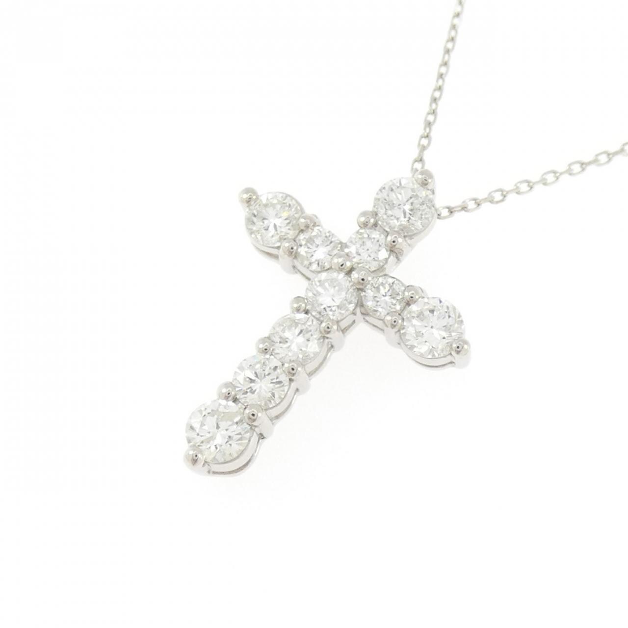 PT900/PT850 クロス ダイヤモンド ネックレス 1.00CT