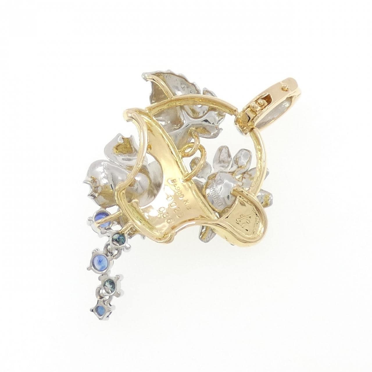 石川暢子 フラワー サファイヤ ペンダント 0.36CT