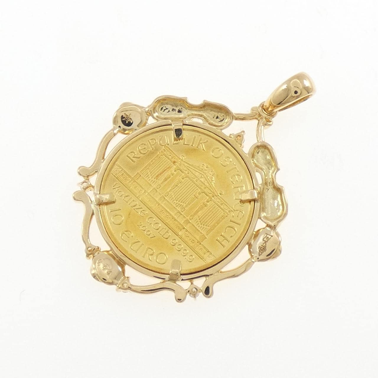 750YG(枠) ダイヤモンド コイン 0.04CT