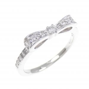 K18WG リボン ダイヤモンド リング 0.20CT