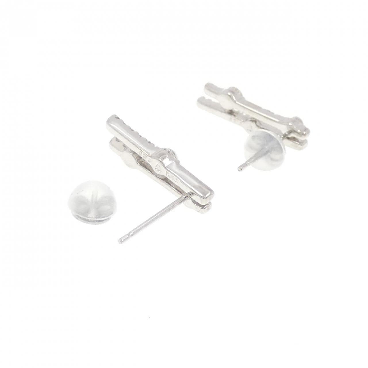 K18WG/PT900 ダイヤモンド ピアス 0.46CT