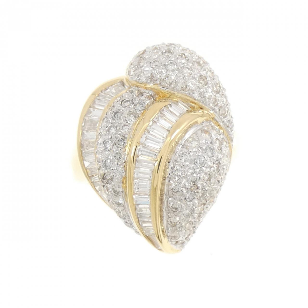 K18YG/K18WG パヴェ ダイヤモンド リング 1.80CT