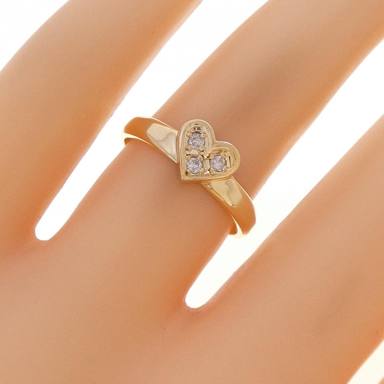 K18YG ハート ダイヤモンド リング 0.06CT