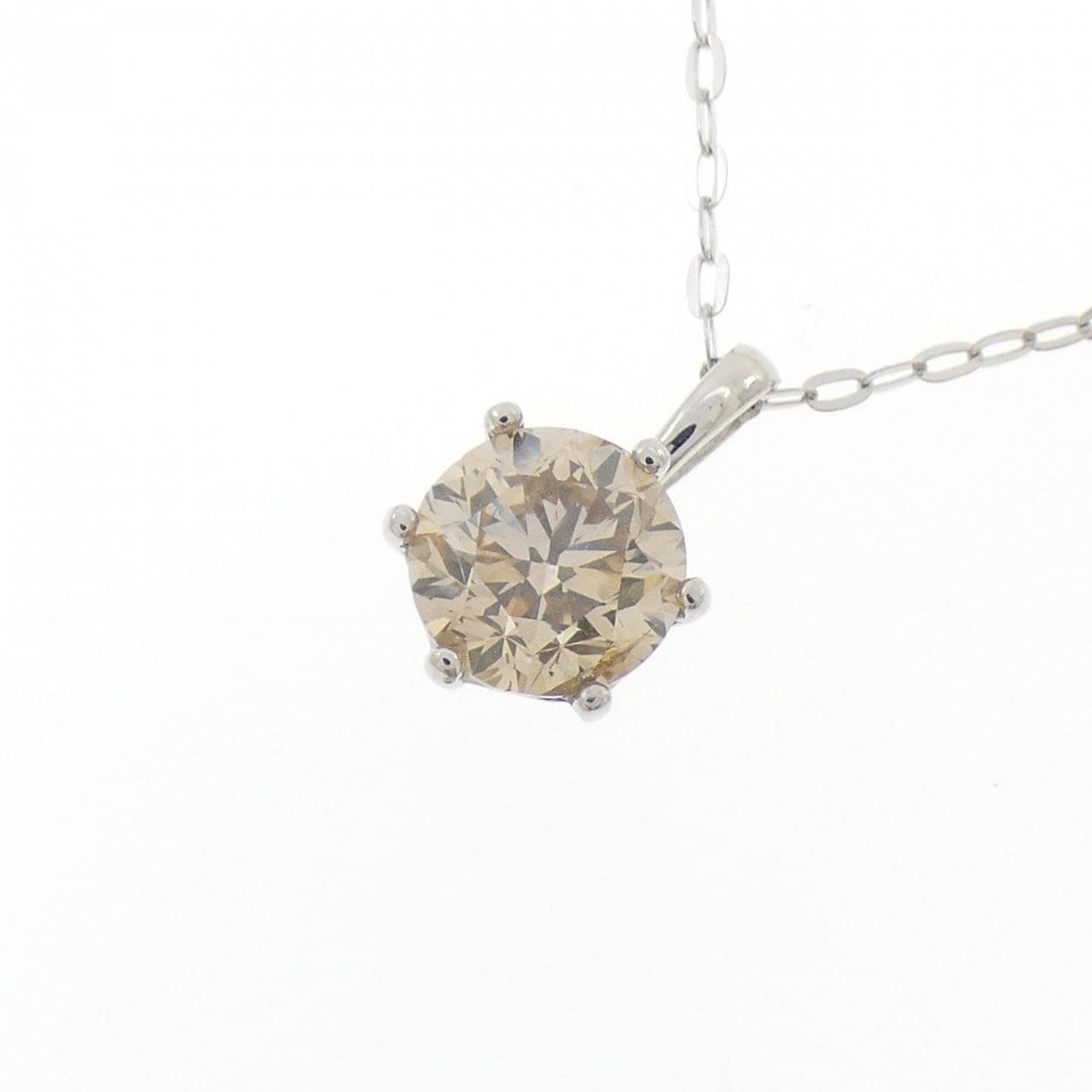 PT999/PT850 ソリティア ダイヤモンド ネックレス 1.00CT