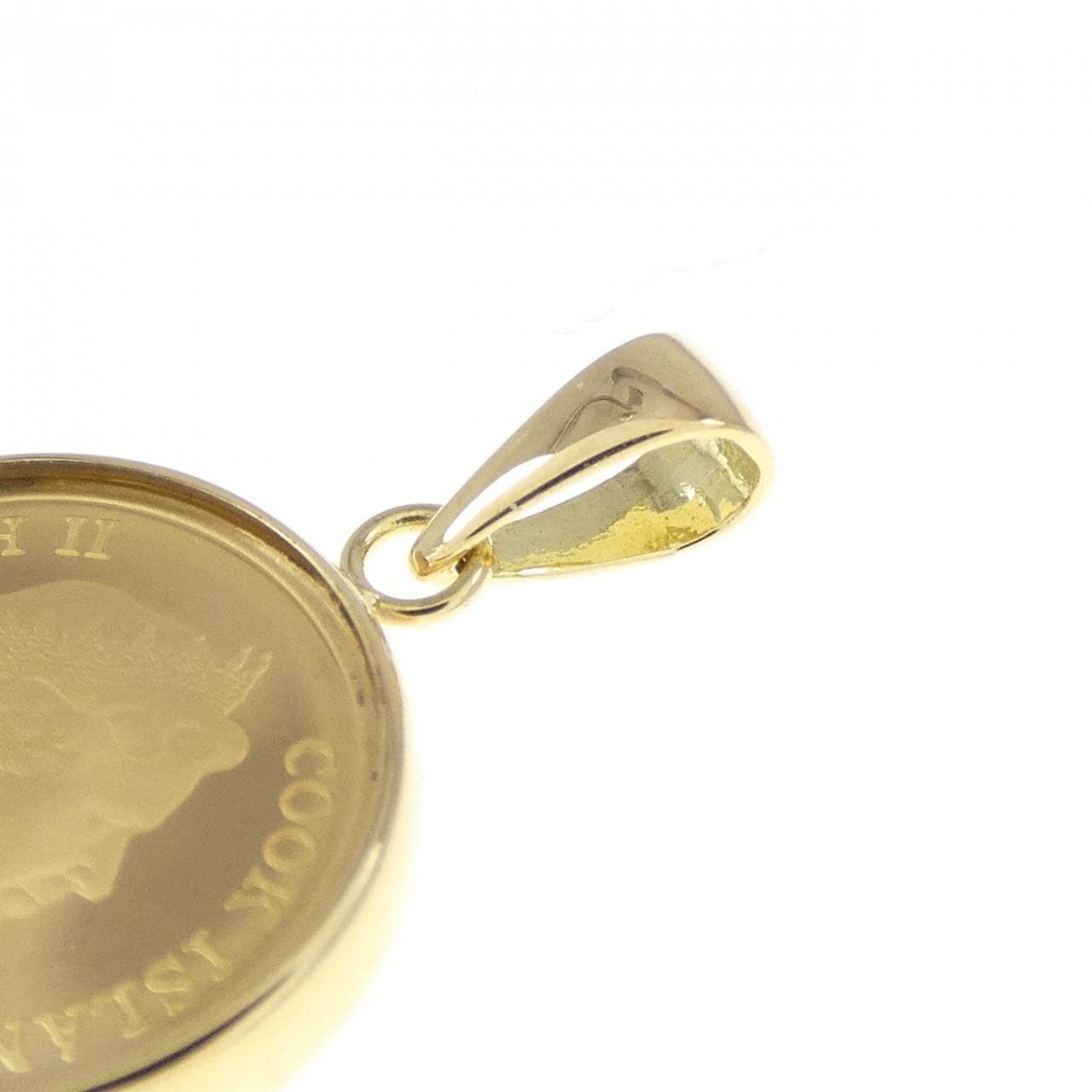 K18YG (frame) coin pendant