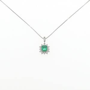 PT900/PT850 エメラルド ネックレス 0.70CT