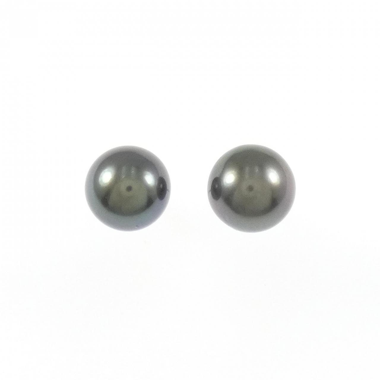 K18WG 黒蝶パール ピアス 8.9mm