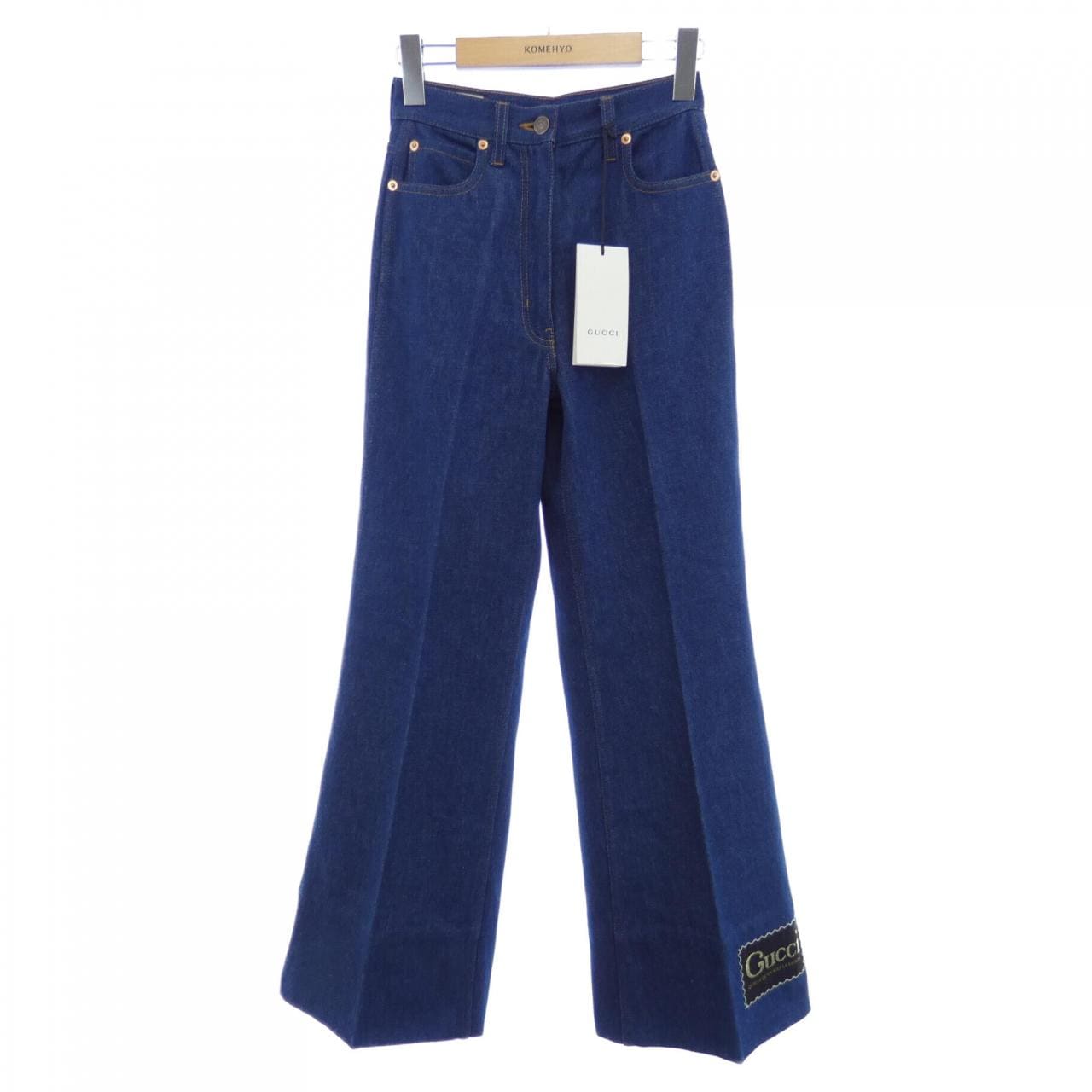 グッチ GUCCI GUCCIラベル付 デニム フレアパンツ 624217 XDBCY ジーンズ
