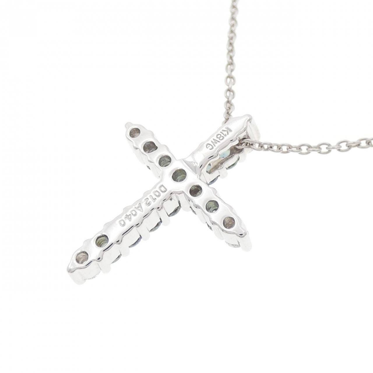K18WG/750WG クロス アレキサンドライト ネックレス 0.40CT