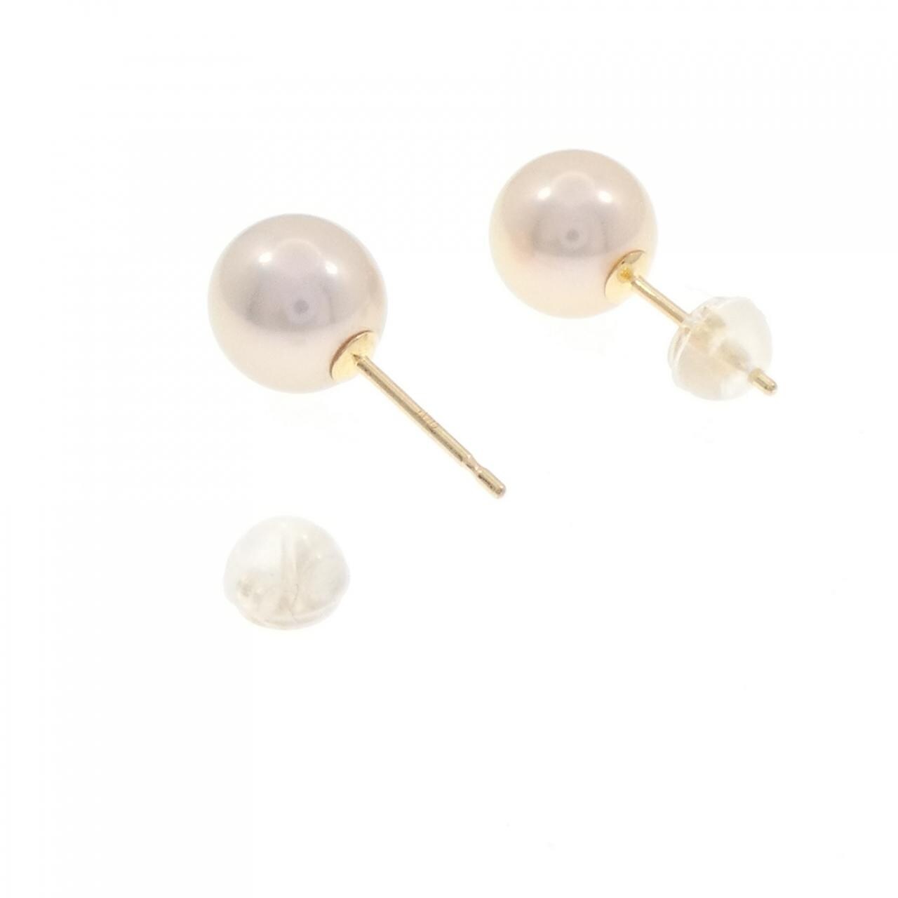 K18YG 淡水パール ピアス 8.4mm