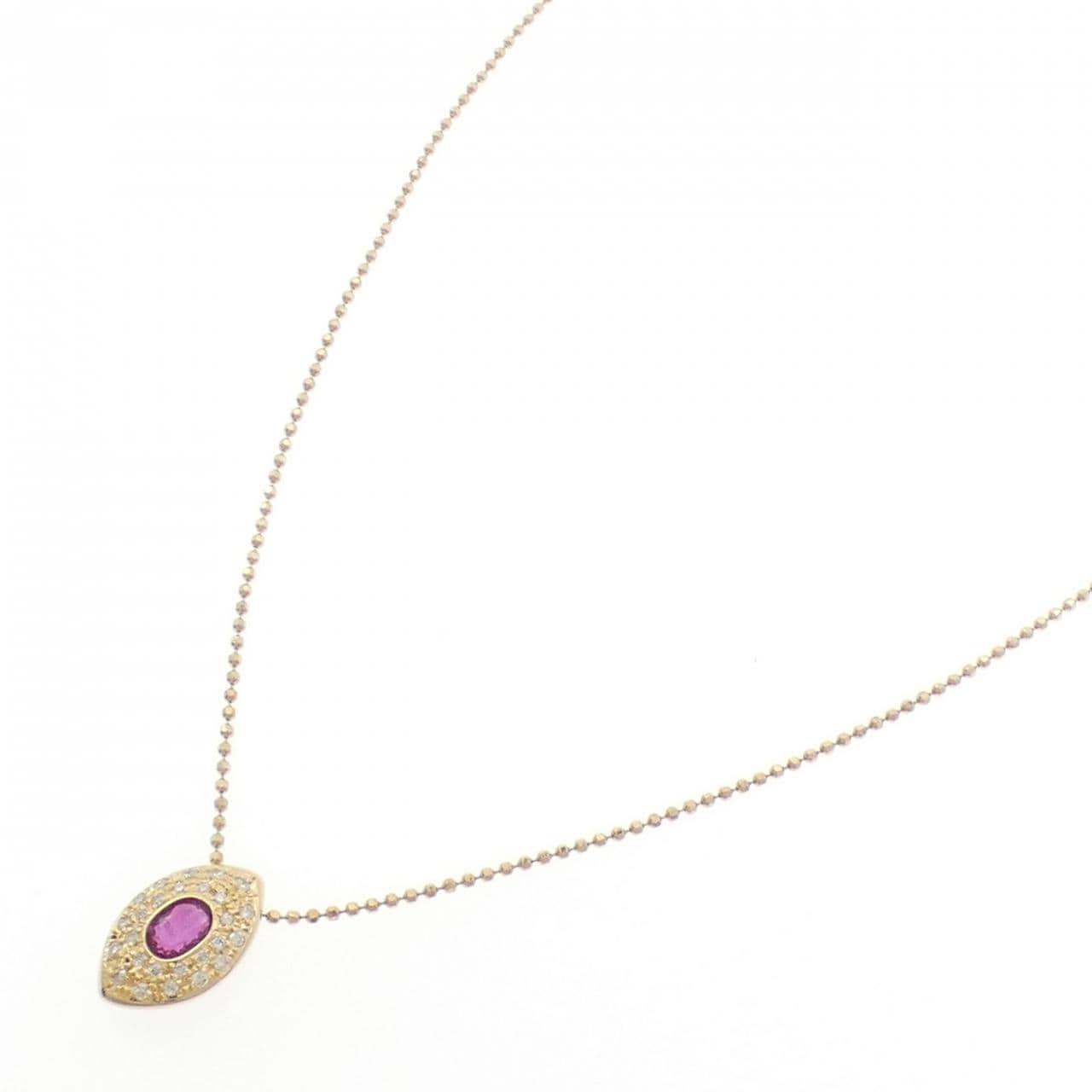 K18YG ルビー ネックレス 0.68CT