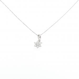 K18WG フラワー ダイヤモンド ネックレス 0.50CT