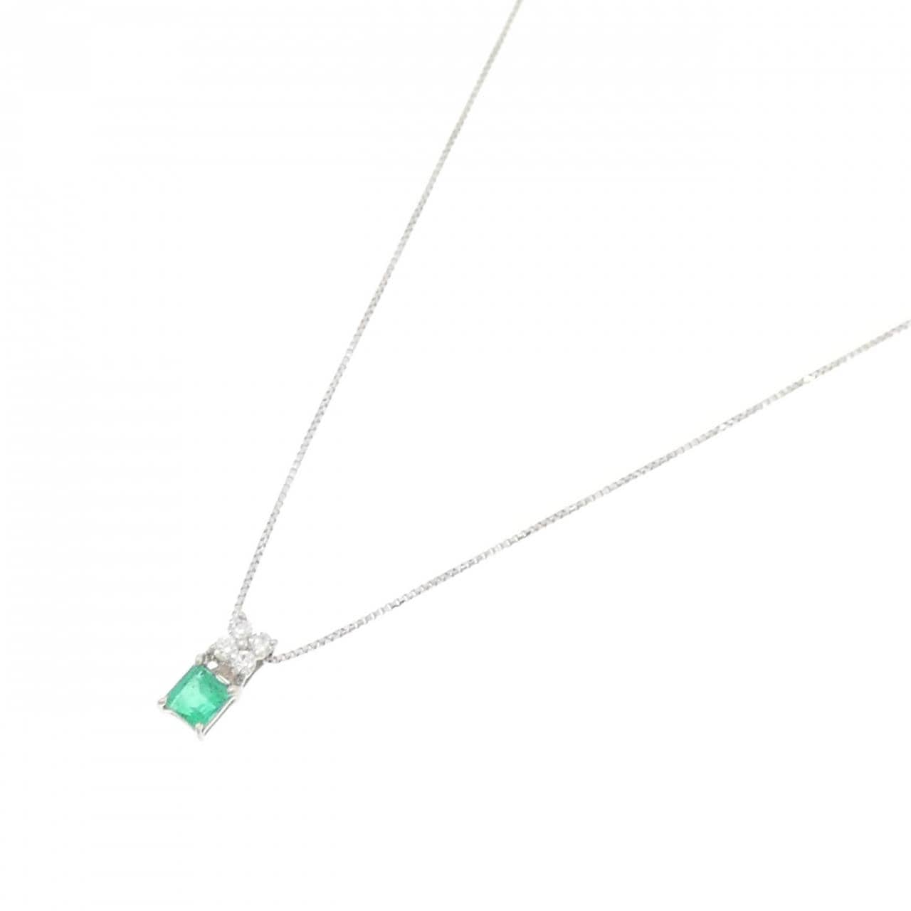 PT950/PT850 エメラルド ネックレス 0.22CT