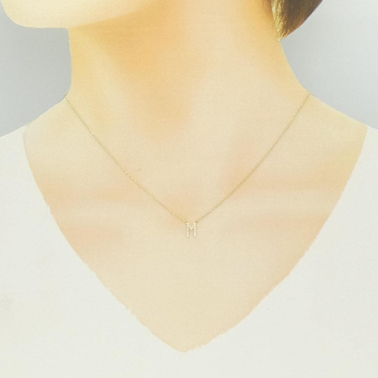 アーカー イニシャル ネックレス 0.06CT