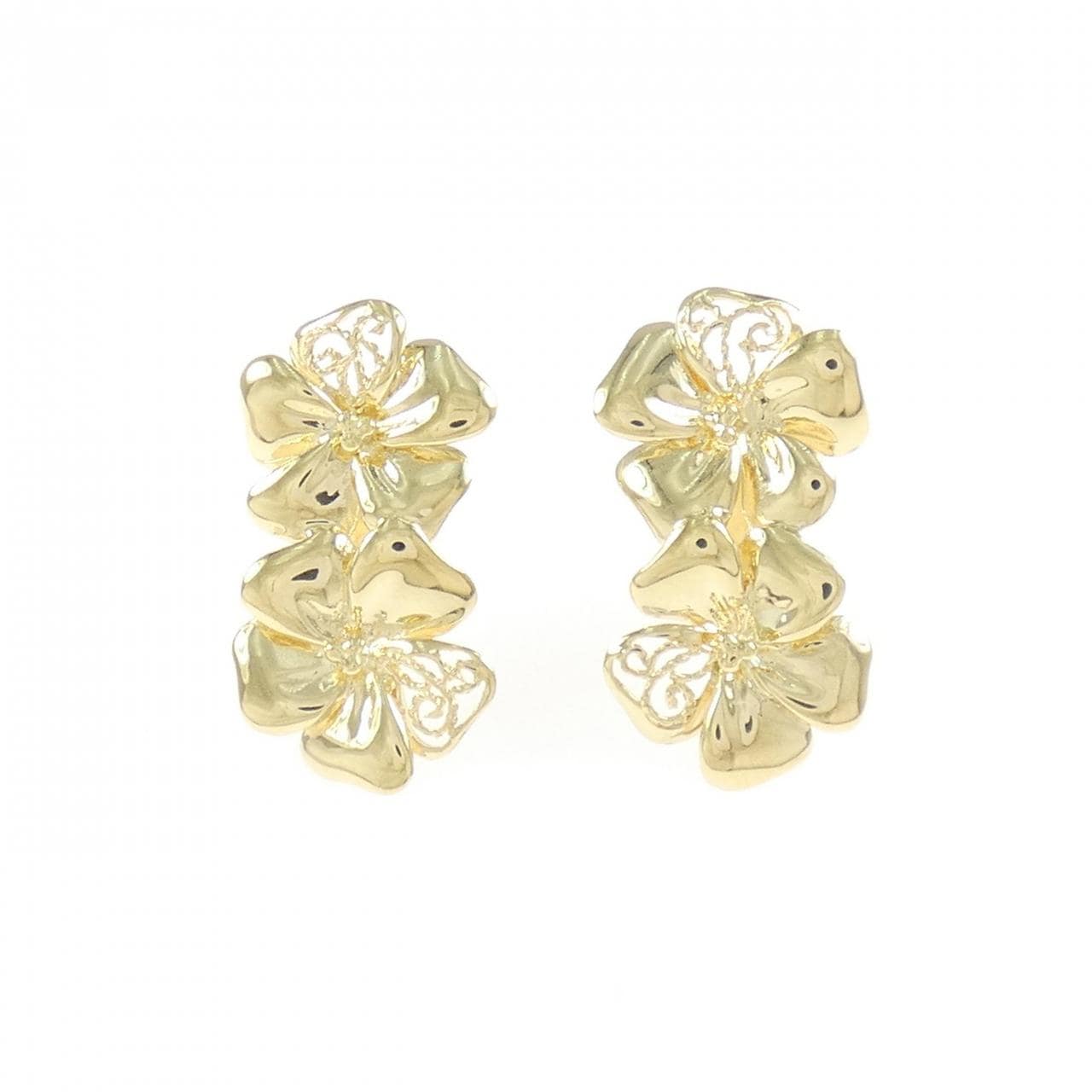 K18YG フラワー ピアス