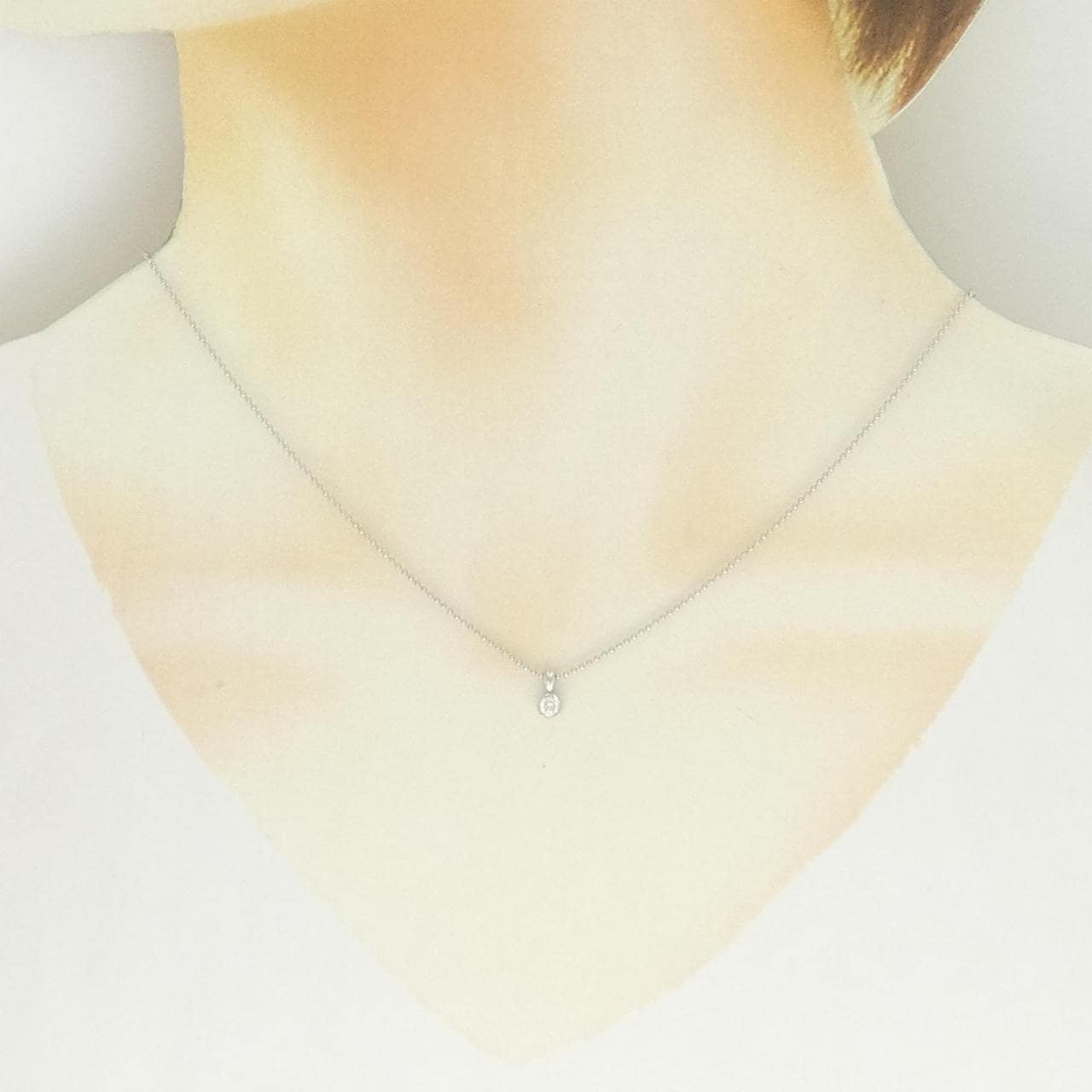 PT850 ソリティア ダイヤモンド ネックレス 0.107CT
