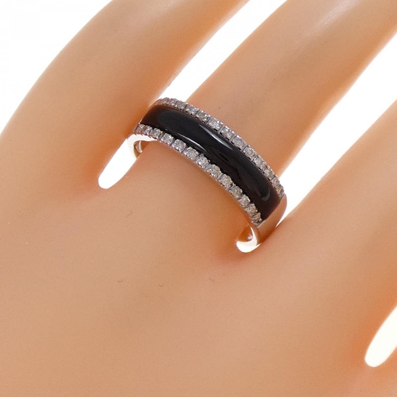 K18WG オニキス リング