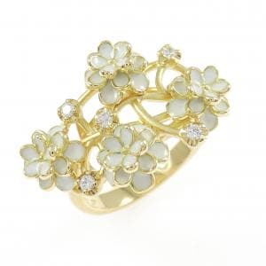 K18YG フラワー エナメル リング