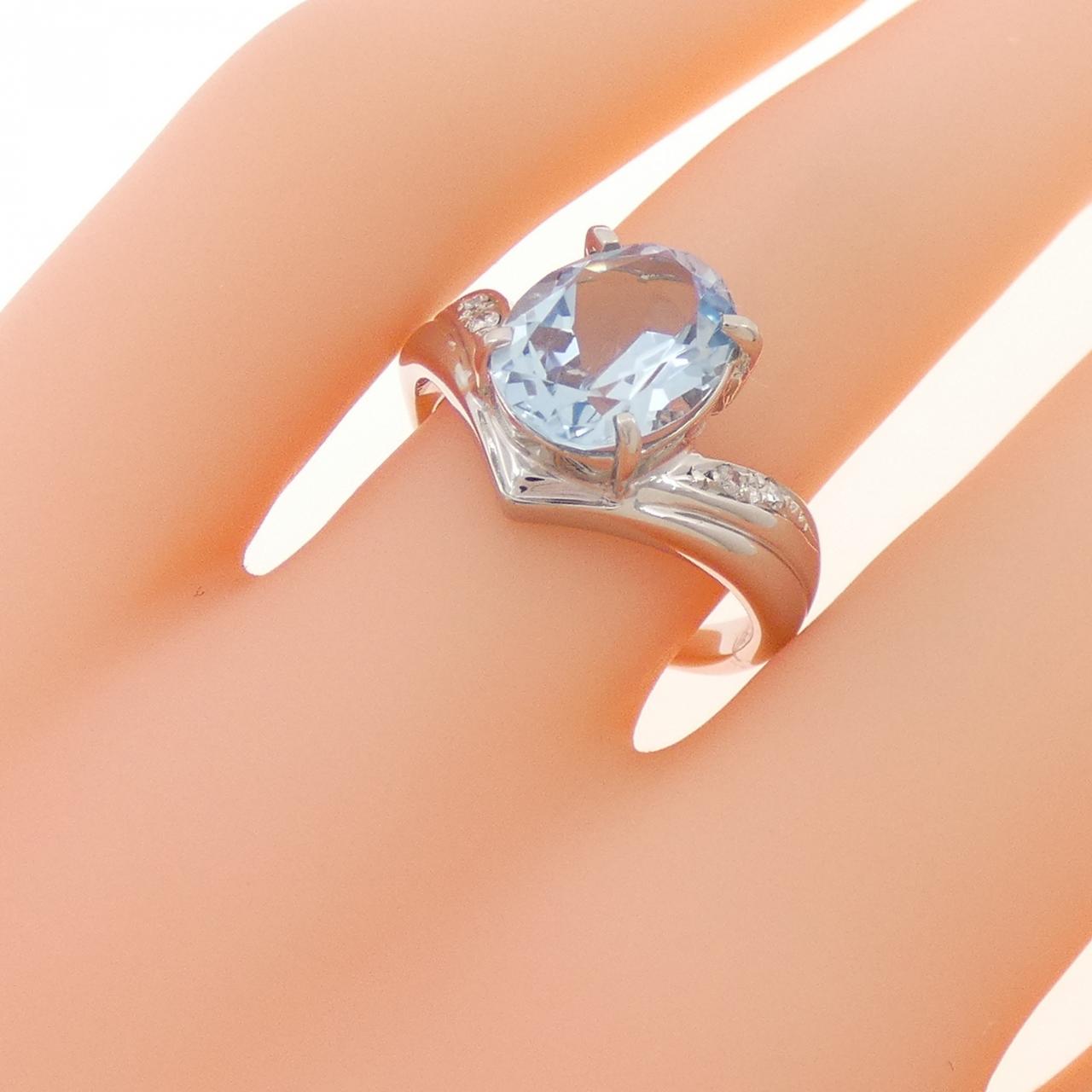 PT900 アクアマリン リング 2.20CT