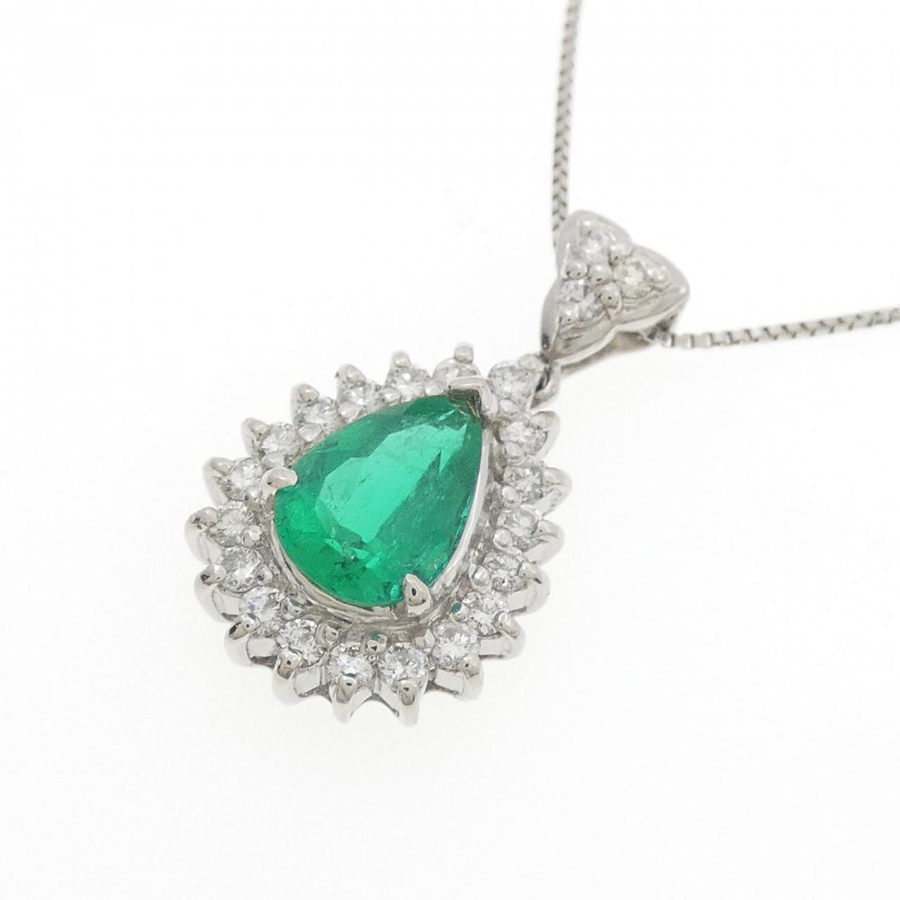 PT900/PT850 エメラルド ネックレス 0.88CT