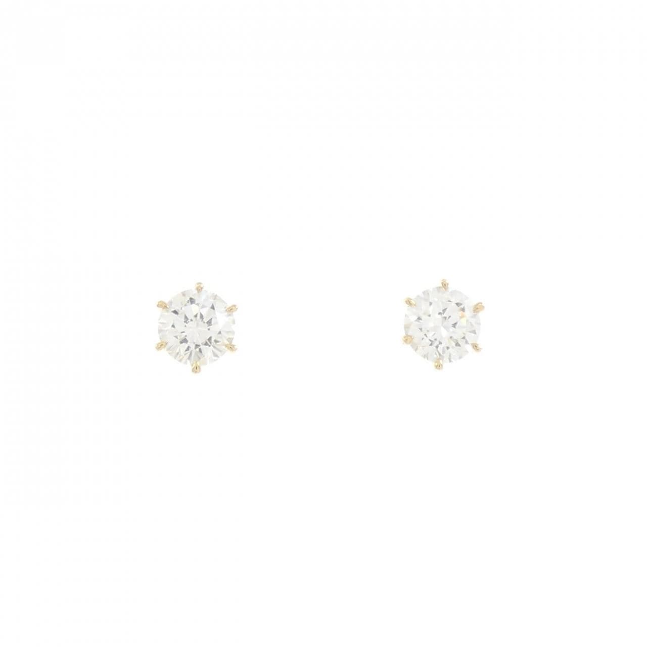 【リメイク】K18YG/ST ダイヤモンド ピアス 0.341CT 0.358CT G SI2 EXT-VG