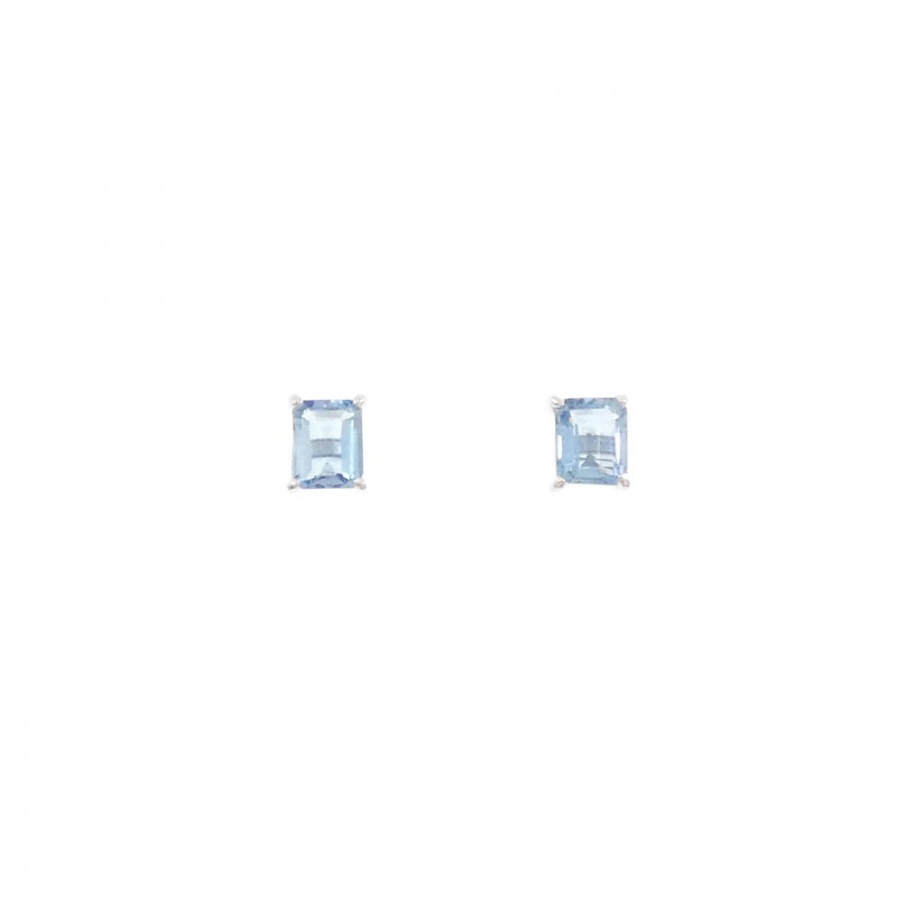 K18WG アクアマリン ピアス