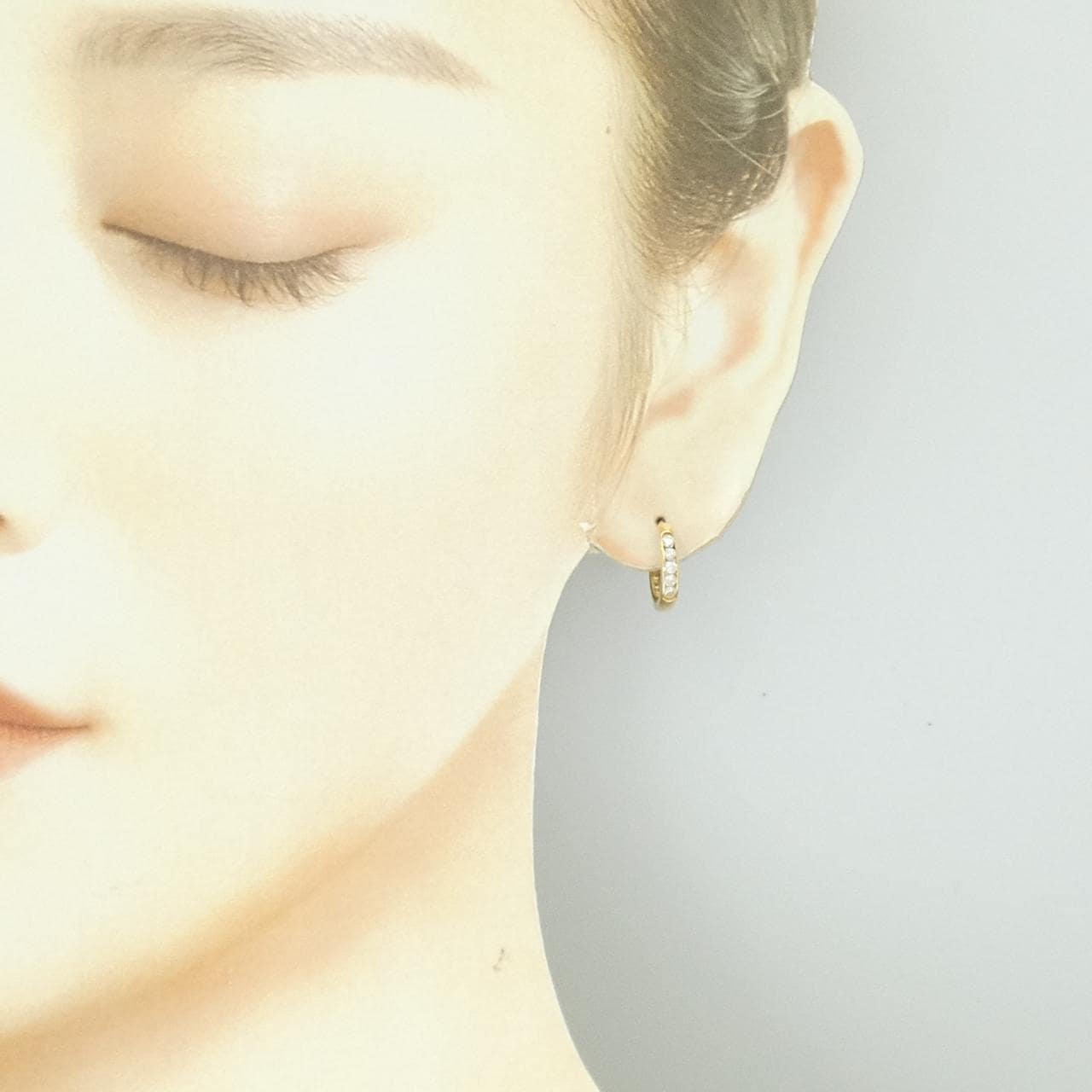 K18YG ダイヤモンド ピアス 0.10CT 片耳