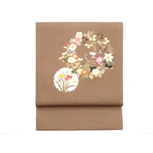 名古屋帯　塩瀬染帯　友禅加工