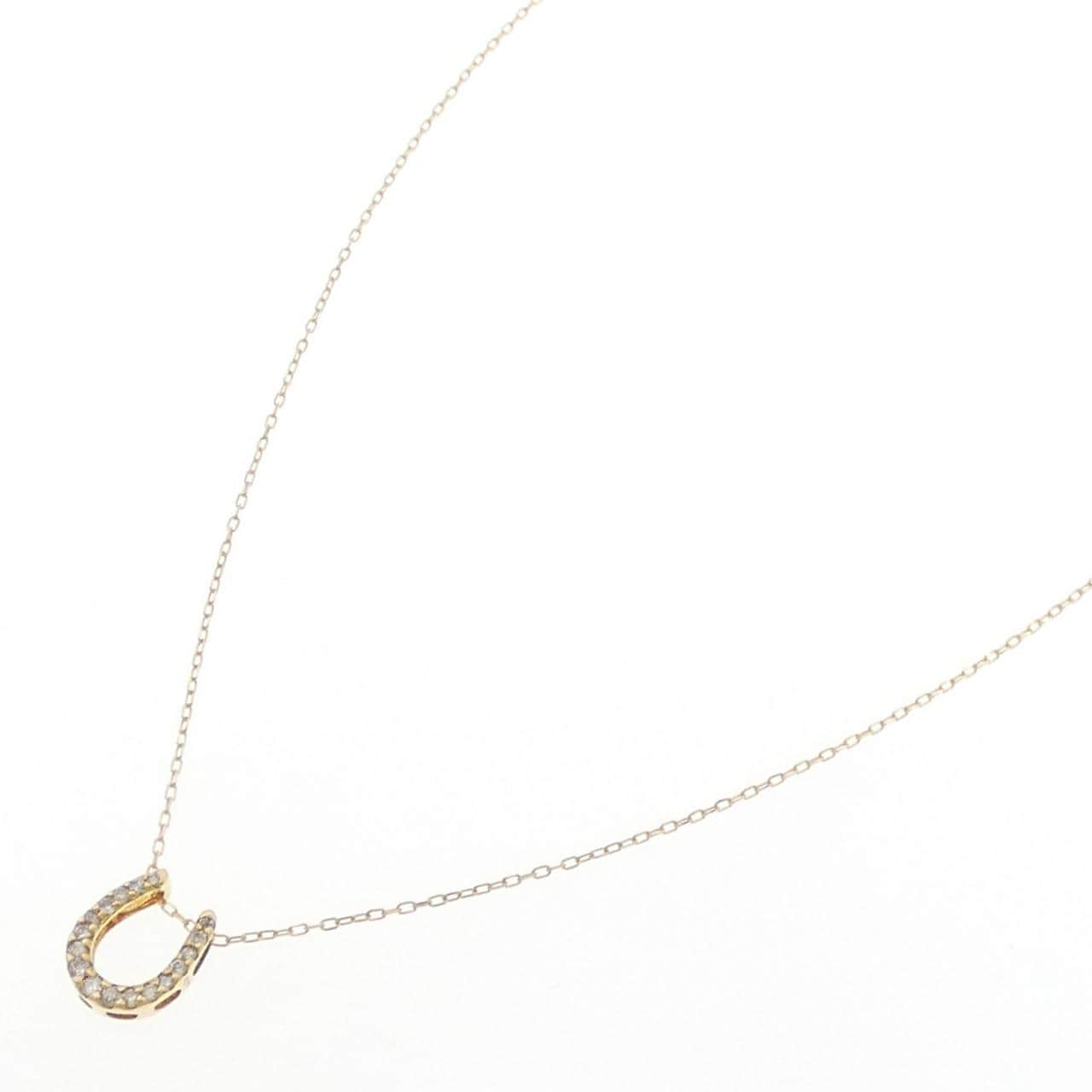 K18YG ホースシュー ダイヤモンド ネックレス 0.11CT