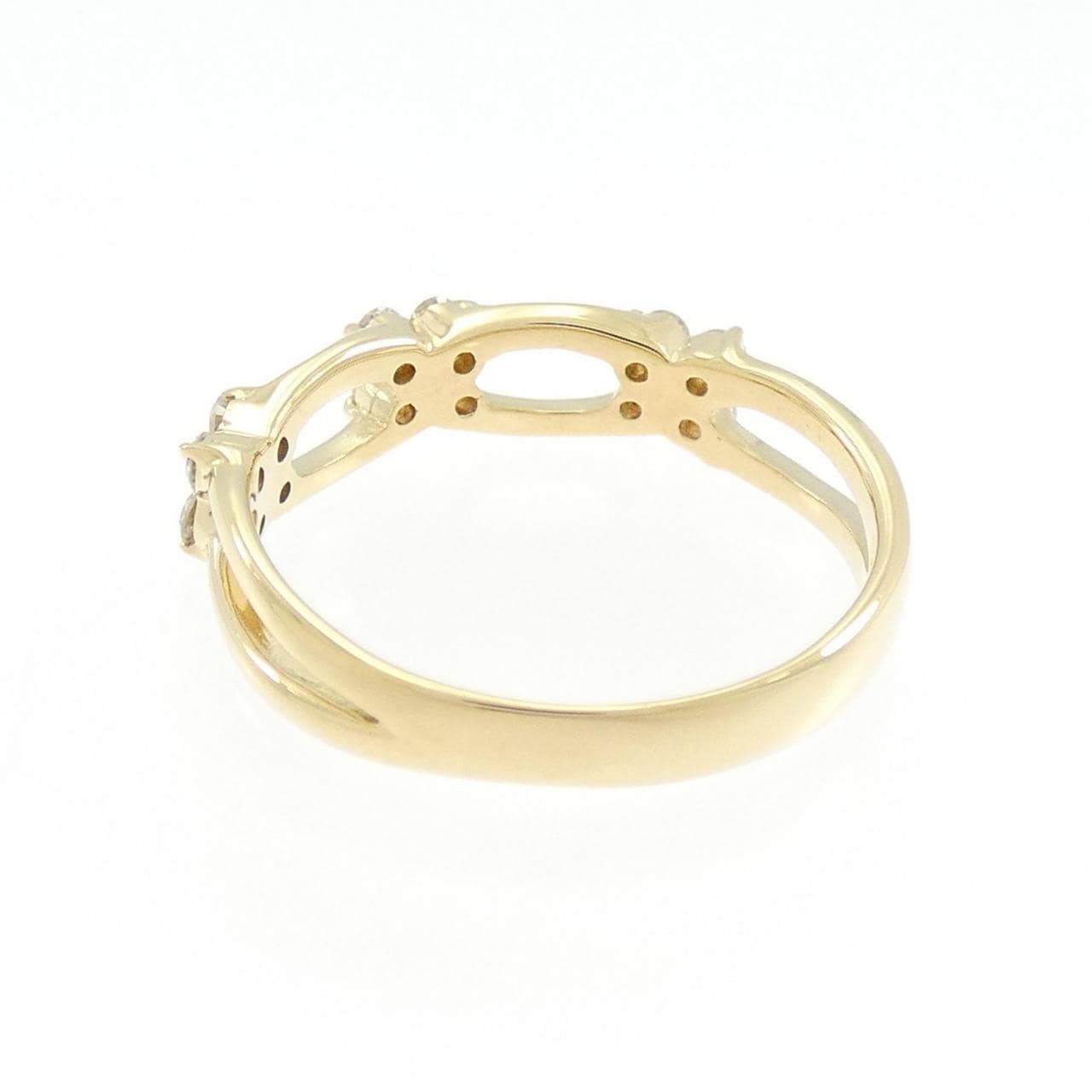 K18YG フラワー ダイヤモンド リング 0.24CT