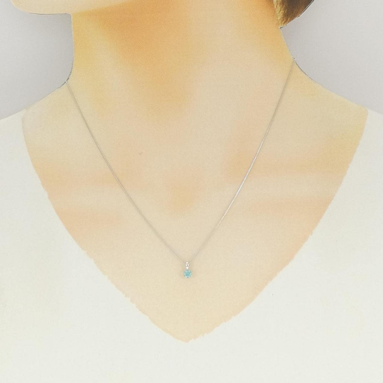 K18WG フラワー トルマリン ネックレス 0.05CT
