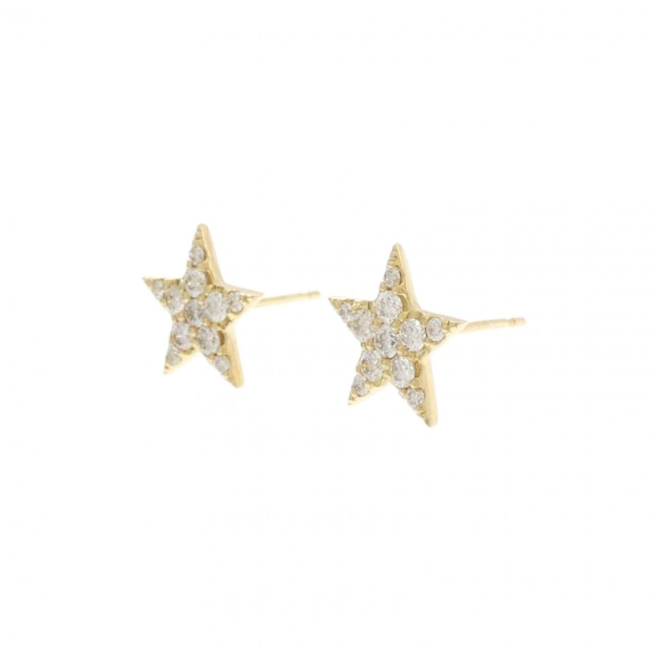 K18YG スター ダイヤモンド ピアス 0.52CT