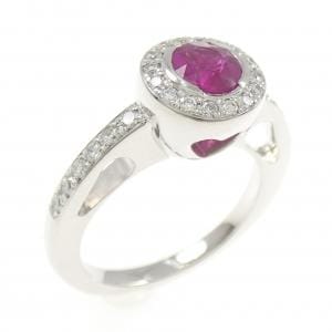 750WG ルビー リング 0.64CT