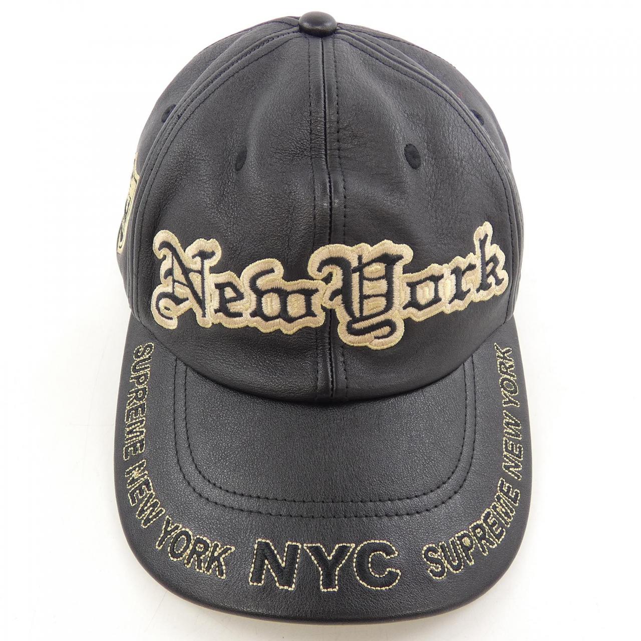 シュプリーム SUPREME NEW YORK LEATHER 6-PANEL キャップ