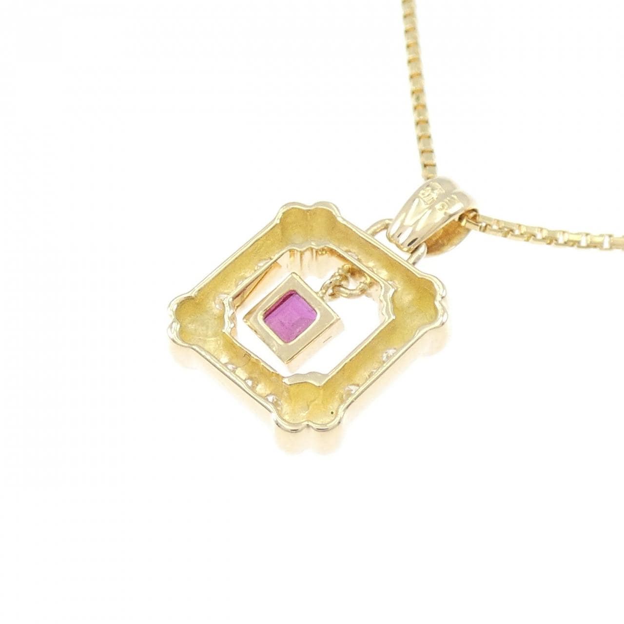 K18YG ルビー ネックレス