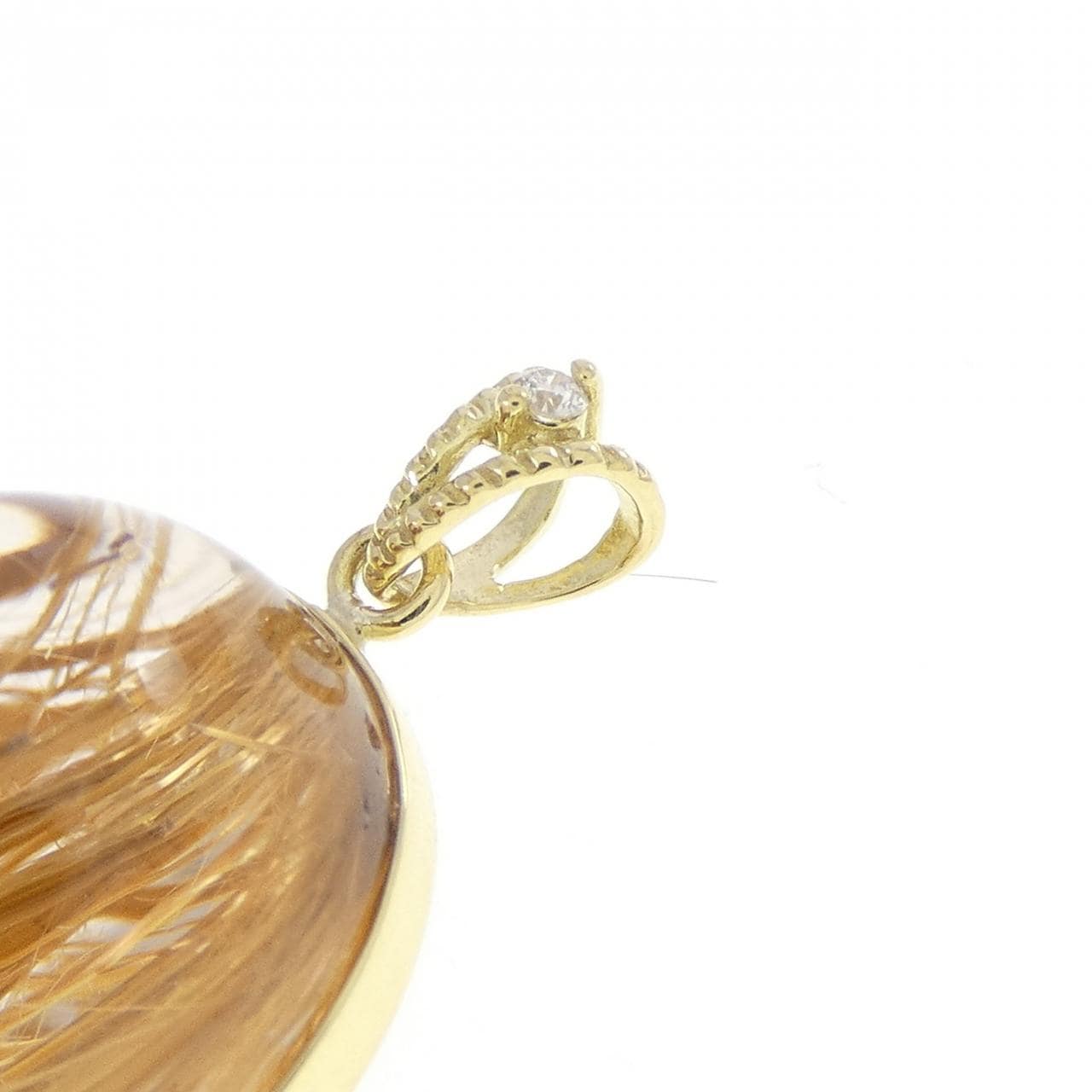K18YG ルチルクオーツ ペンダント 14.00CT