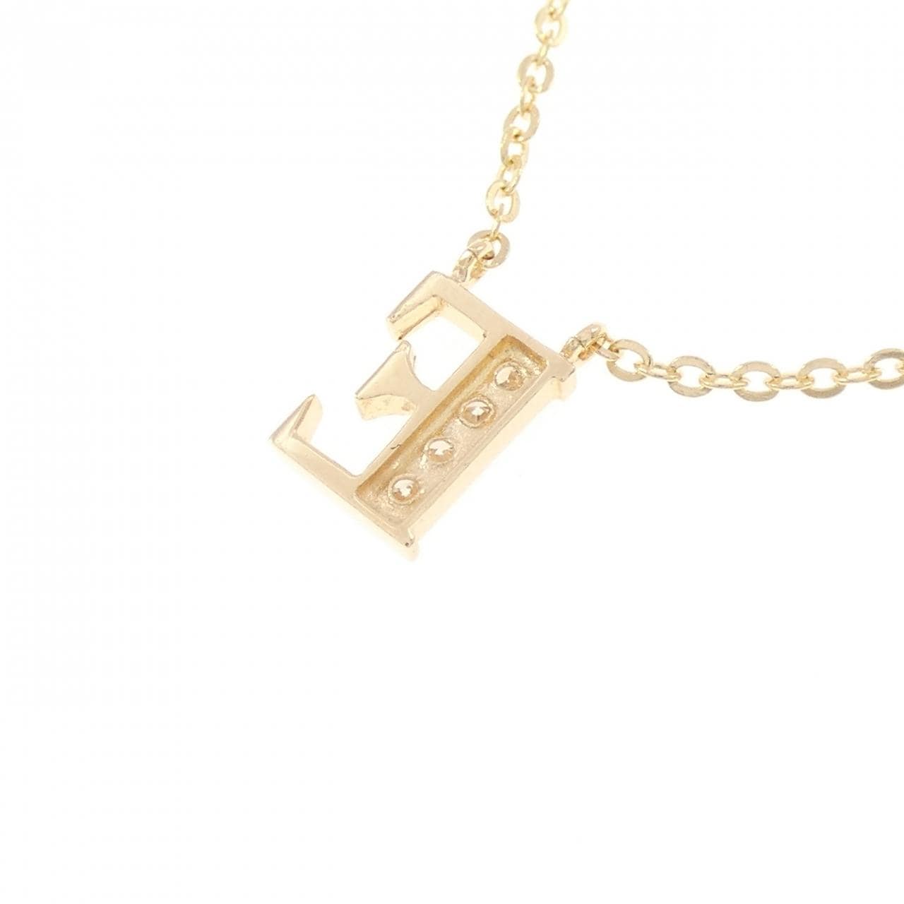 K18YG イニシャルE ダイヤモンド ネックレス 0.01CT