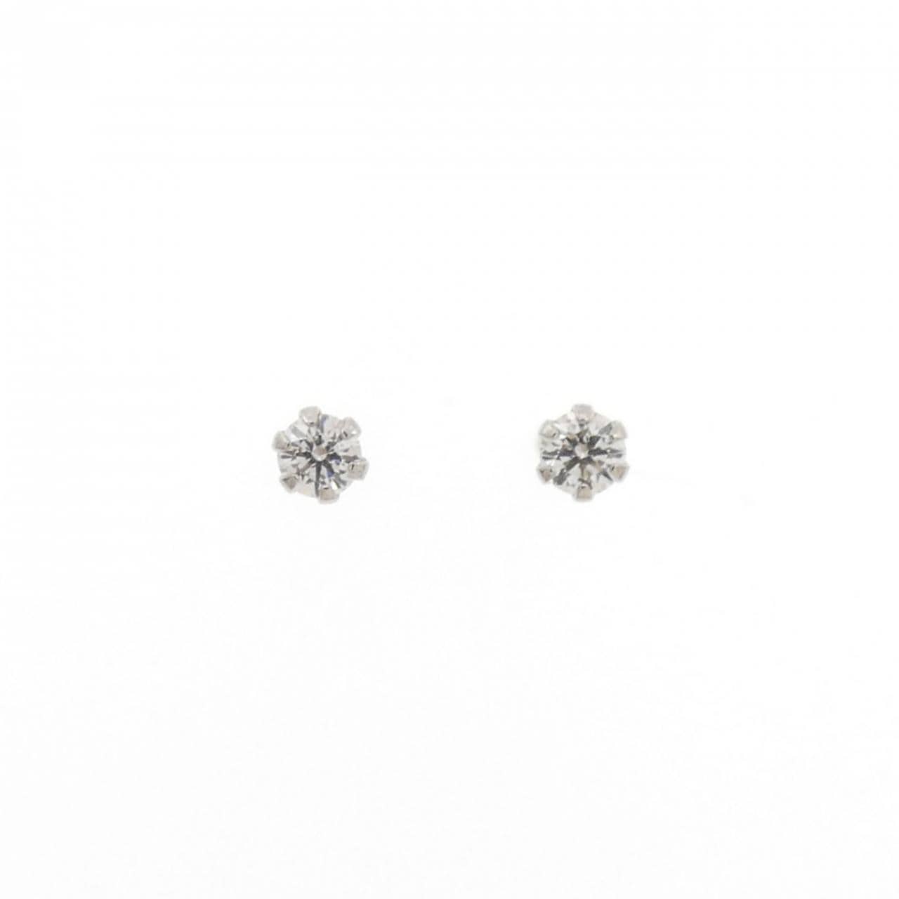 PT900 ソリティア ダイヤモンド ピアス 0.1CT