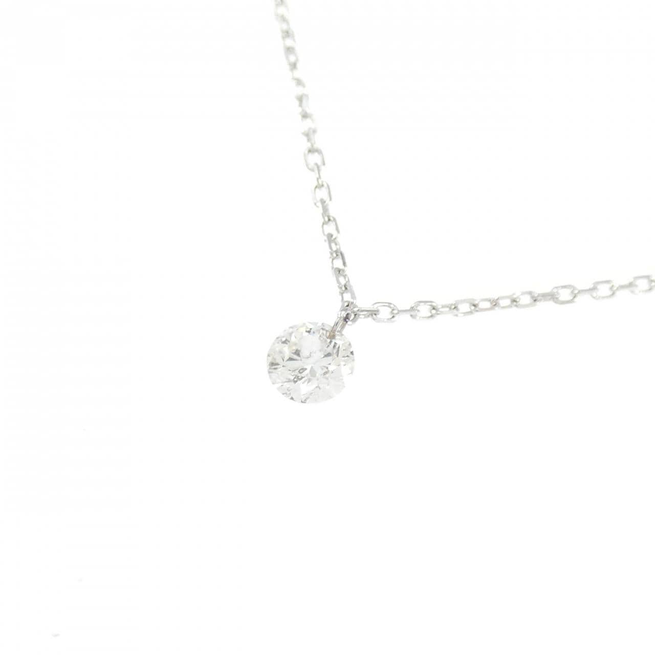 K18WG ソリティア ダイヤモンド ネックレス 0.15CT