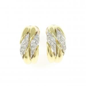 K18YG/PT900 ダイヤモンド ピアス/イヤリング 0.22CT