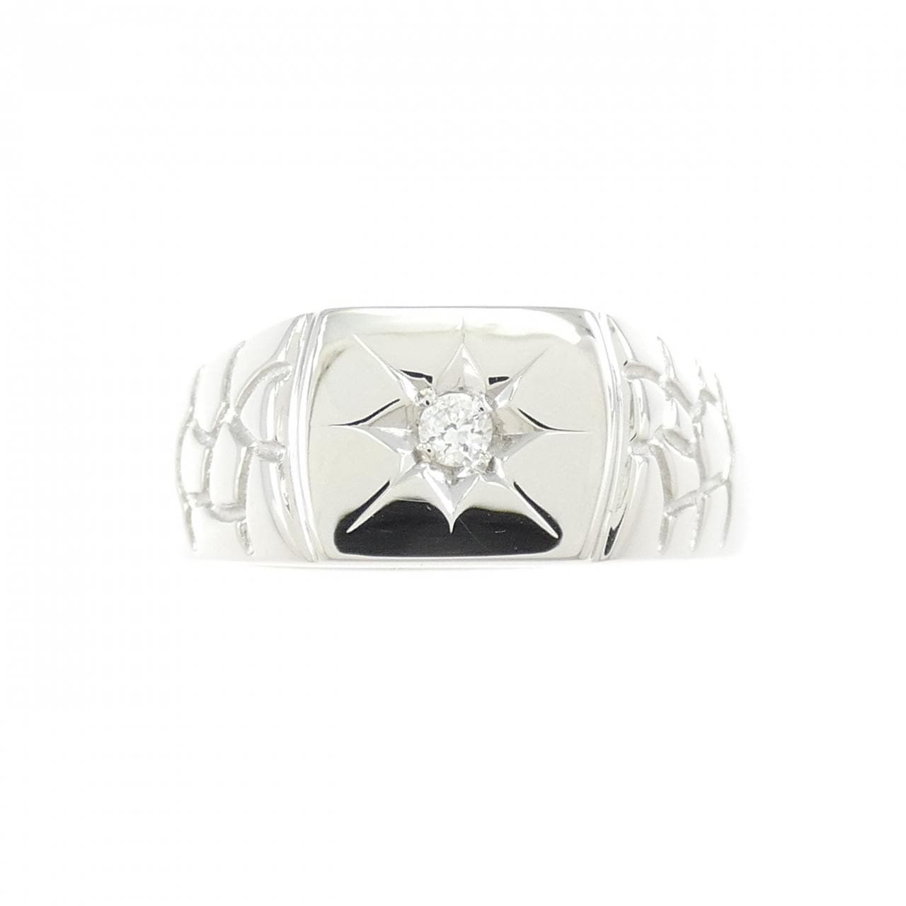 【新品】PT900 印台 ダイヤモンド リング 0.05CT