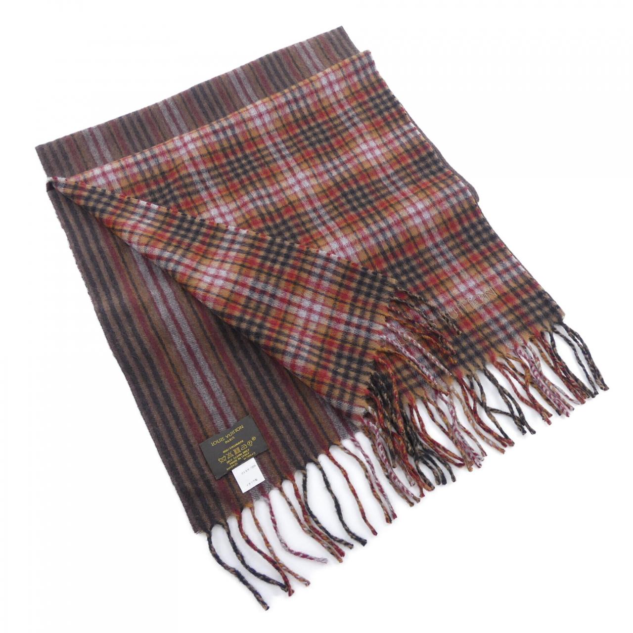 ルイヴィトン LOUIS VUITTON チェック ストライプ マフラー M70042 MUFFLER