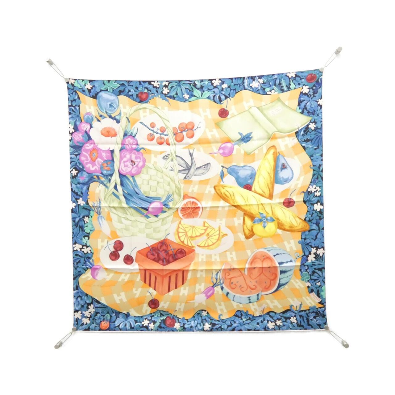 【未使用品】エルメス UNN CARRE SUR L'HERBE カレ 004181S スカーフ