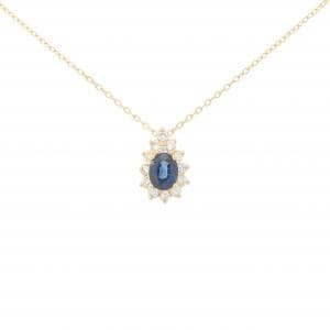 18KYG/K18YG サファイヤ ネックレス 0.452CT
