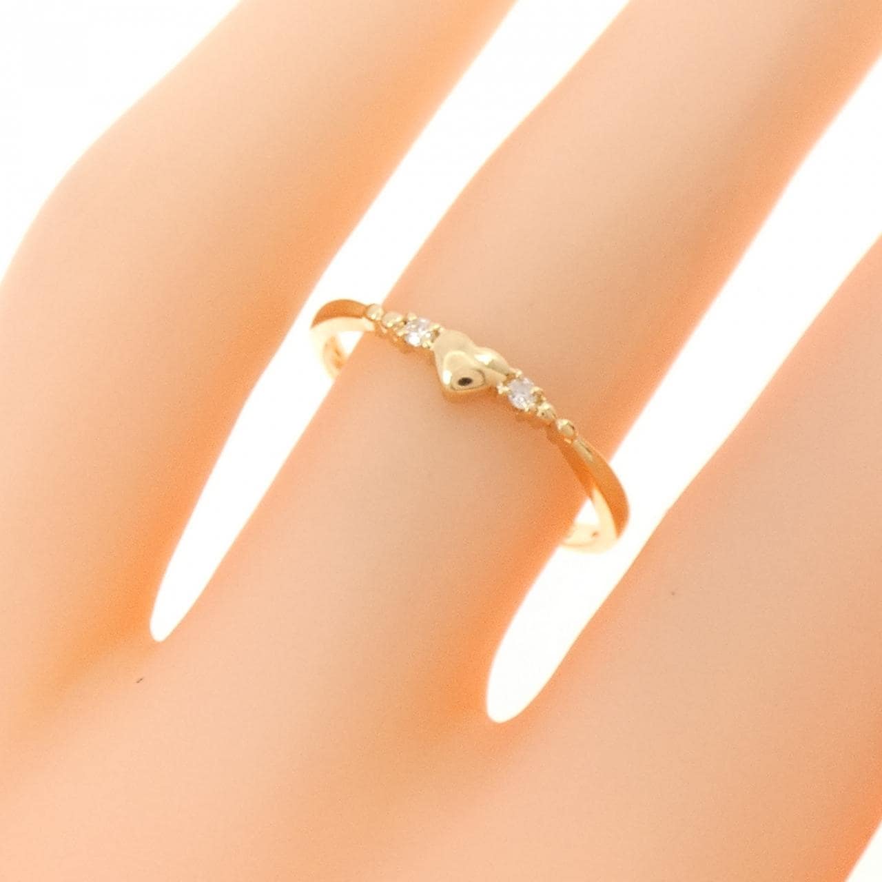 K18YG ハート ダイヤモンド リング 0.03CT