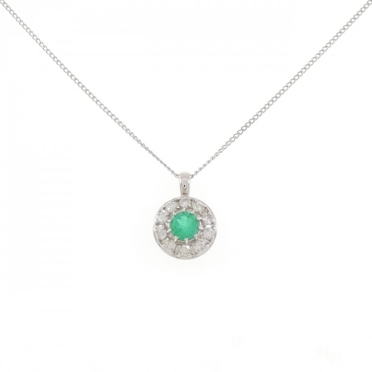 PT900/PT850 エメラルド ネックレス 0.23CT
