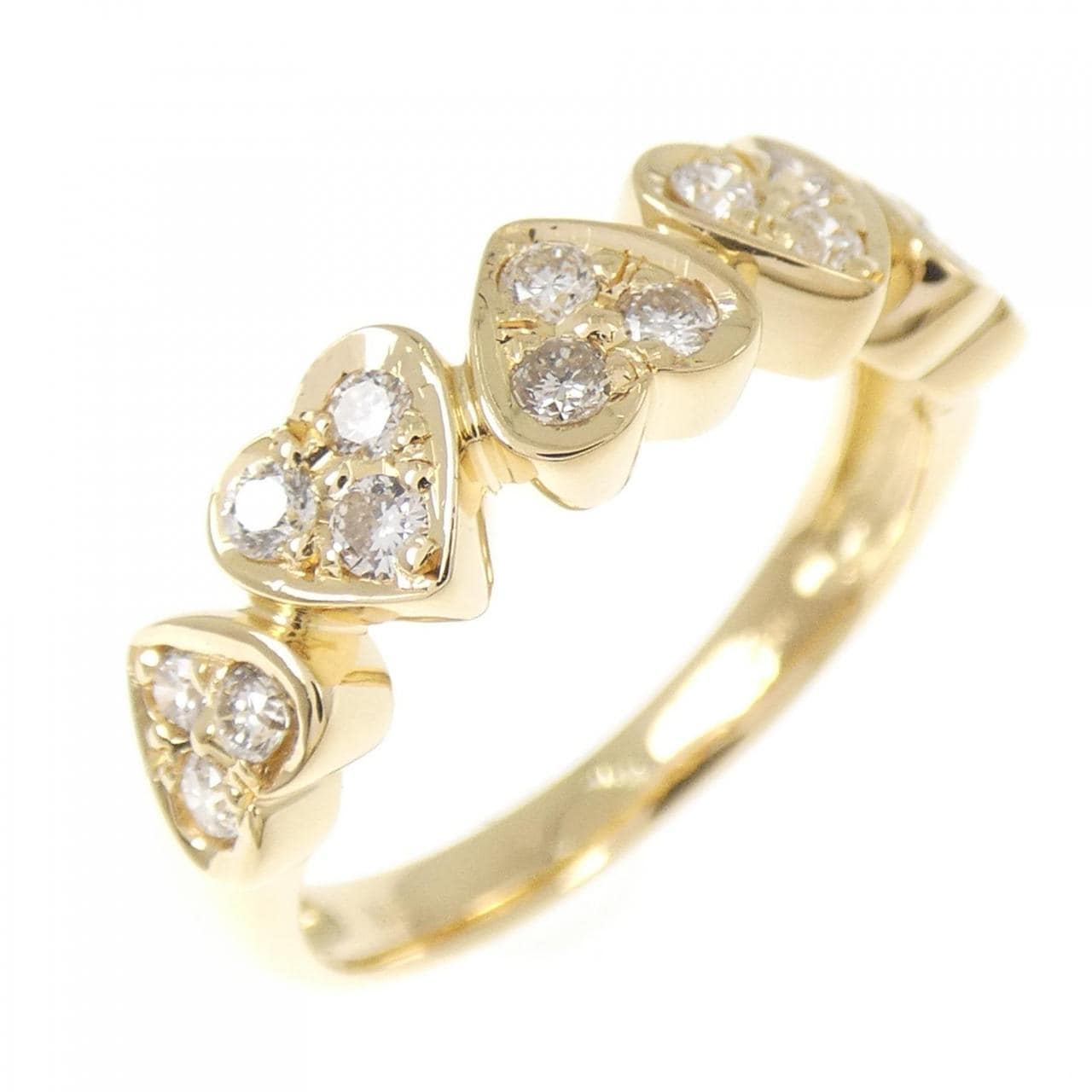 K18YG ハート ダイヤモンド リング 0.35CT