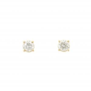 K18YG ソリティア ダイヤモンド ピアス 0.859CT