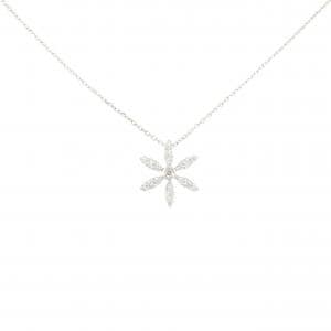 K18WG フラワー ピンクダイヤモンド ネックレス 0.01CT
