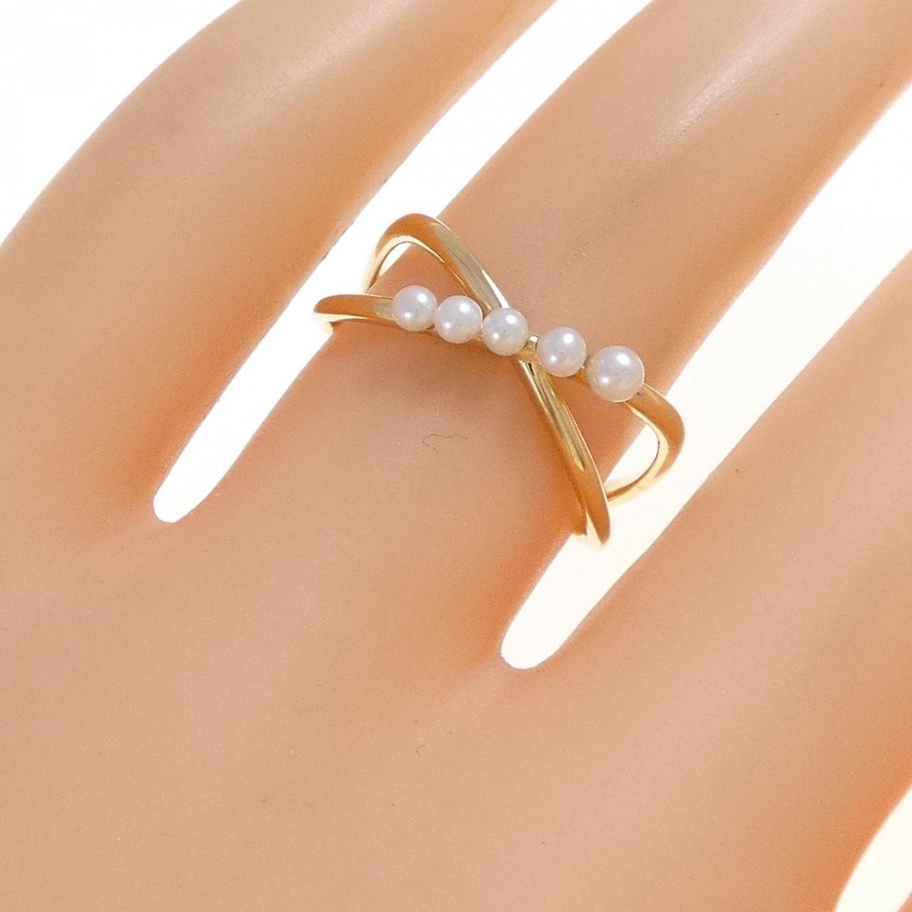 K18YG 淡水パール リング